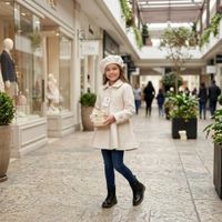 ABRIGO EN PAÑO PARA NIÑA CON BOINA  KHALESY
