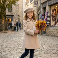 abrigo en paño para niña