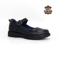 Zapatos Escolares Cuero Mujer FLOR-MV26Q1J NEGRO