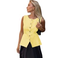 Chaleco Mujer 463G-20 zhara Hilo Color Amarillo
