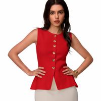Chaleco Mujer 463G-20 zhara Hilo Color Rojo