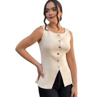Chaleco Mujer 463G-20 zhara Hilo Color Crudo