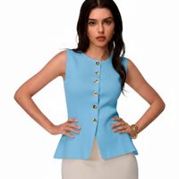 Chaleco Mujer 463G-20 zhara Hilo Color Celeste