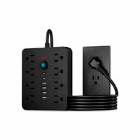 Multipuerto de carga 14en1 8AC 6USB 250V 3m PLS-141 Negro