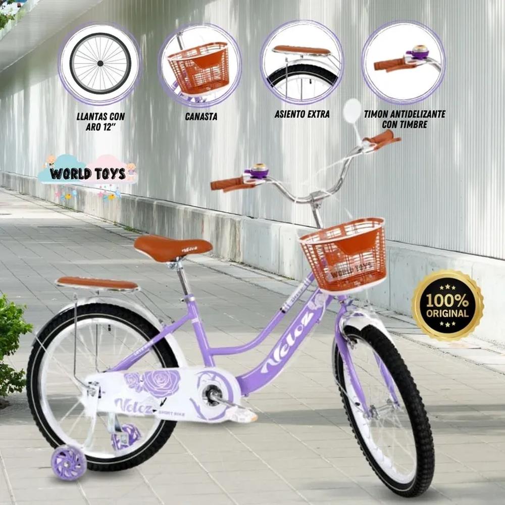 Bicicleta Campera Aro 12 COQUETTE Light Purple
