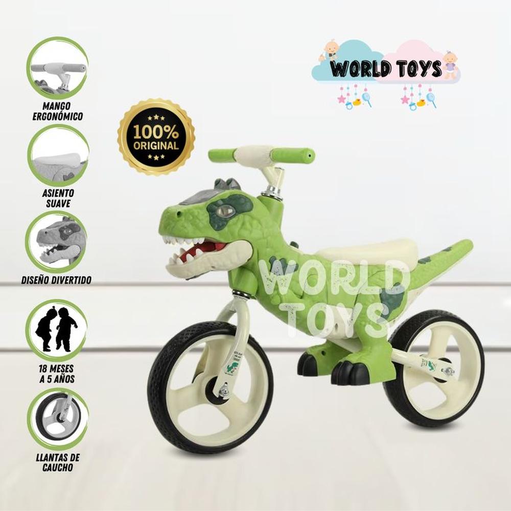 Bicicleta de Equilibrio DINOROAD Con Casco Green