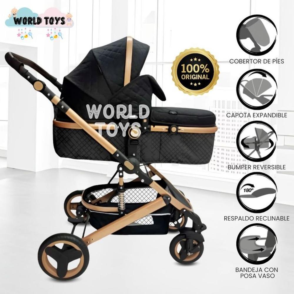Coche Cuna Moisés de Lujo LOVY BABY Black