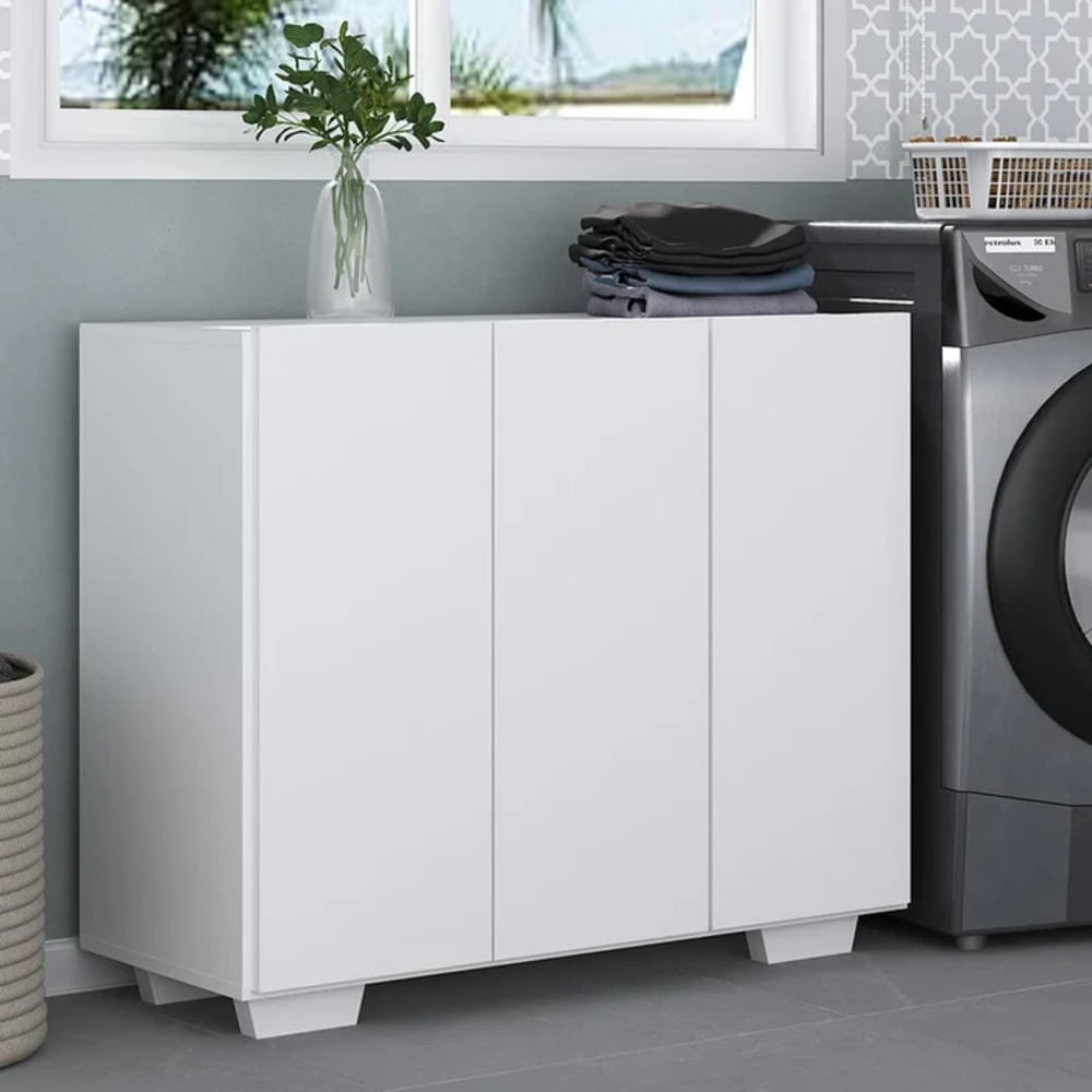 Armario Multiusos para Lavandería Ate Blanco 3 Puertas RyR MUEBLES