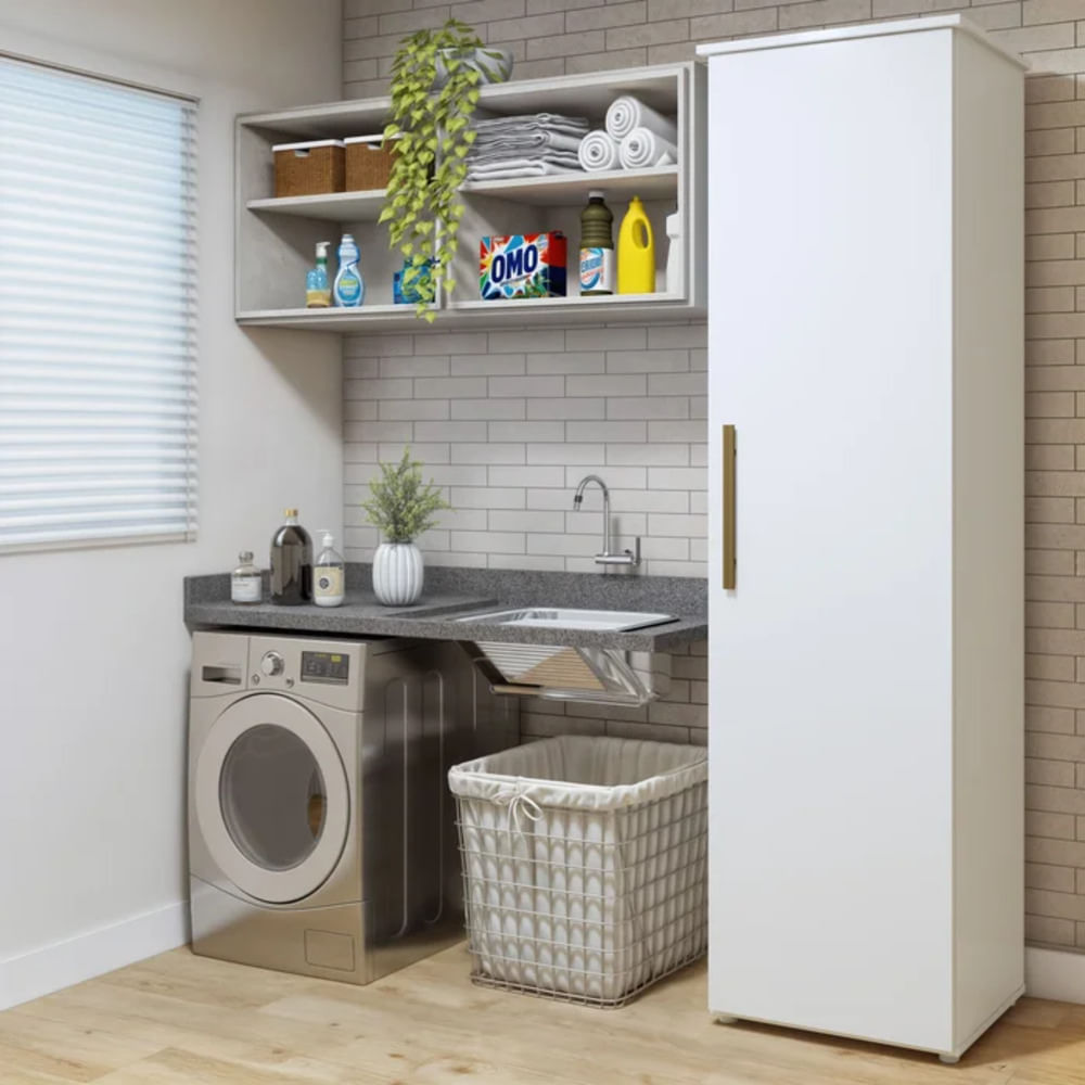 Armario Multiusos para Lavandería Kary Blanco 1 Puerta RyR MUEBLES