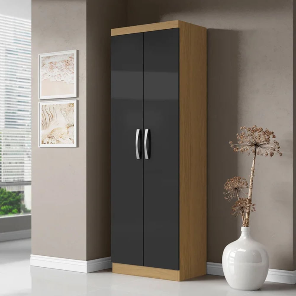 Armario Multiusos Keysi Marrón Claro con Negro Alto 170 cm RyR MUEBLES