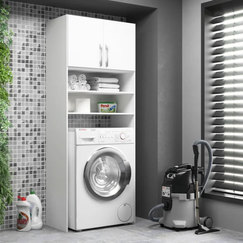 Armario Multiusos para Lavadora Rega Blanco 2 Puertas RyR MUEBLES