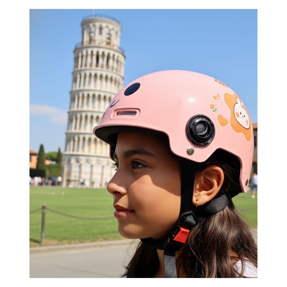 Casco Infantil para Deportes Conejita Rosa