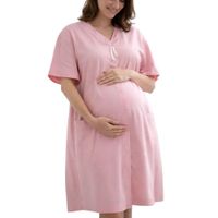 Bata Materna clínica de Lactancia con Botones Frontales