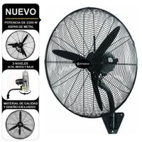 Ventilador De Pared Industrial Imaco WF2630 220W Negro