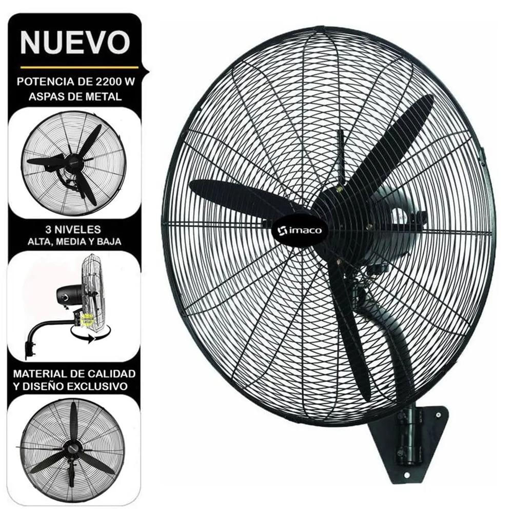 Ventilador De Pared Industrial Imaco WF2630 220W Negro