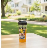 Tomatodo de Superhéroes Doble Pico Anticaída con Lanyard Envase Negro 800 ml
