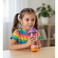 Tomatodo de Ositos Doble Pico Anticaída con Lanyard Envase Rosado 800 ml