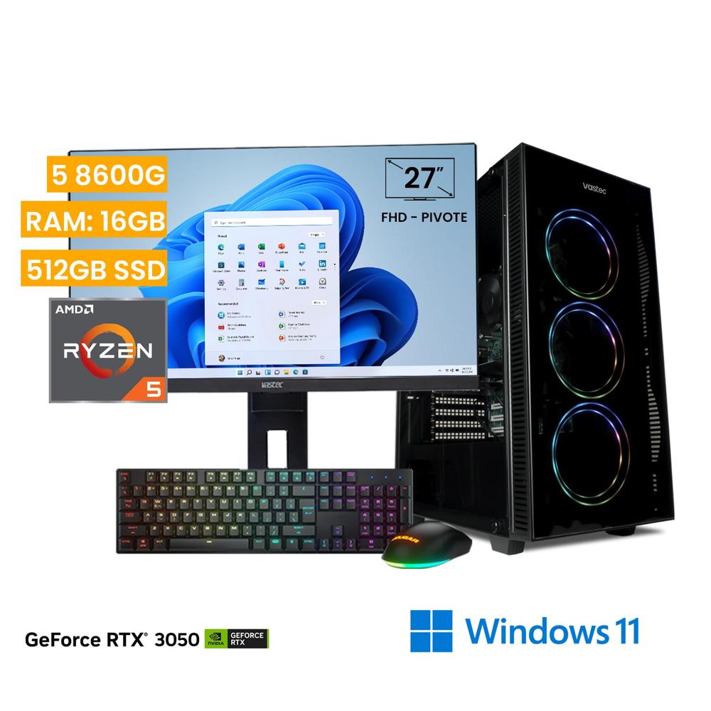 Computadora PC Gamer Vastec Hero Ryzen 5 8600G 16GB 512GB SSD RTX 3050 6GB Windows 11 Home