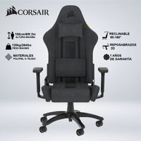 SILLA GAMER CORSAIR TC100 RELAXED TELA 2 COJINES RECLINA 160 GRADOS