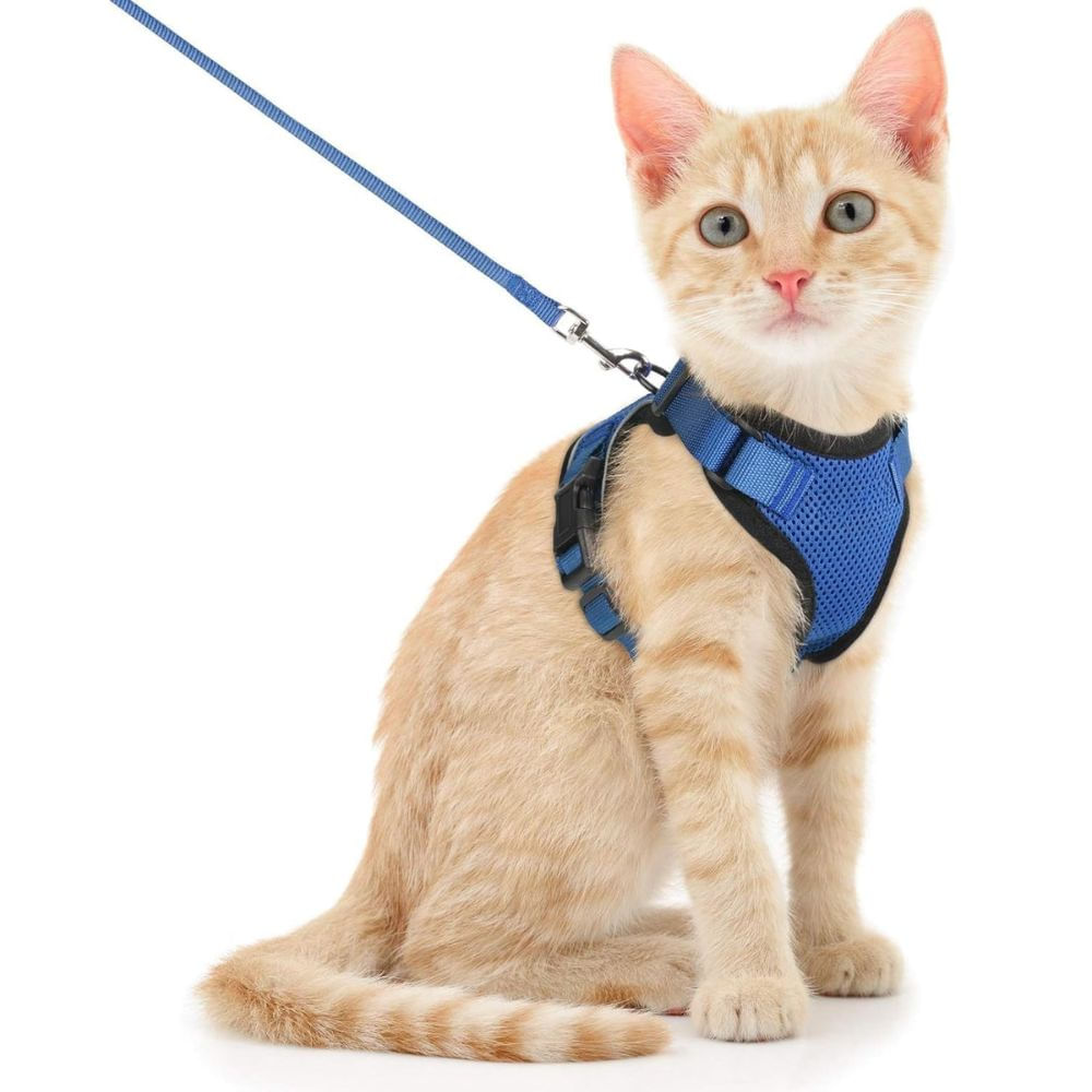Arnés para Gato Ajustable a Prueba de escape con Correa Talla XS Color Azul