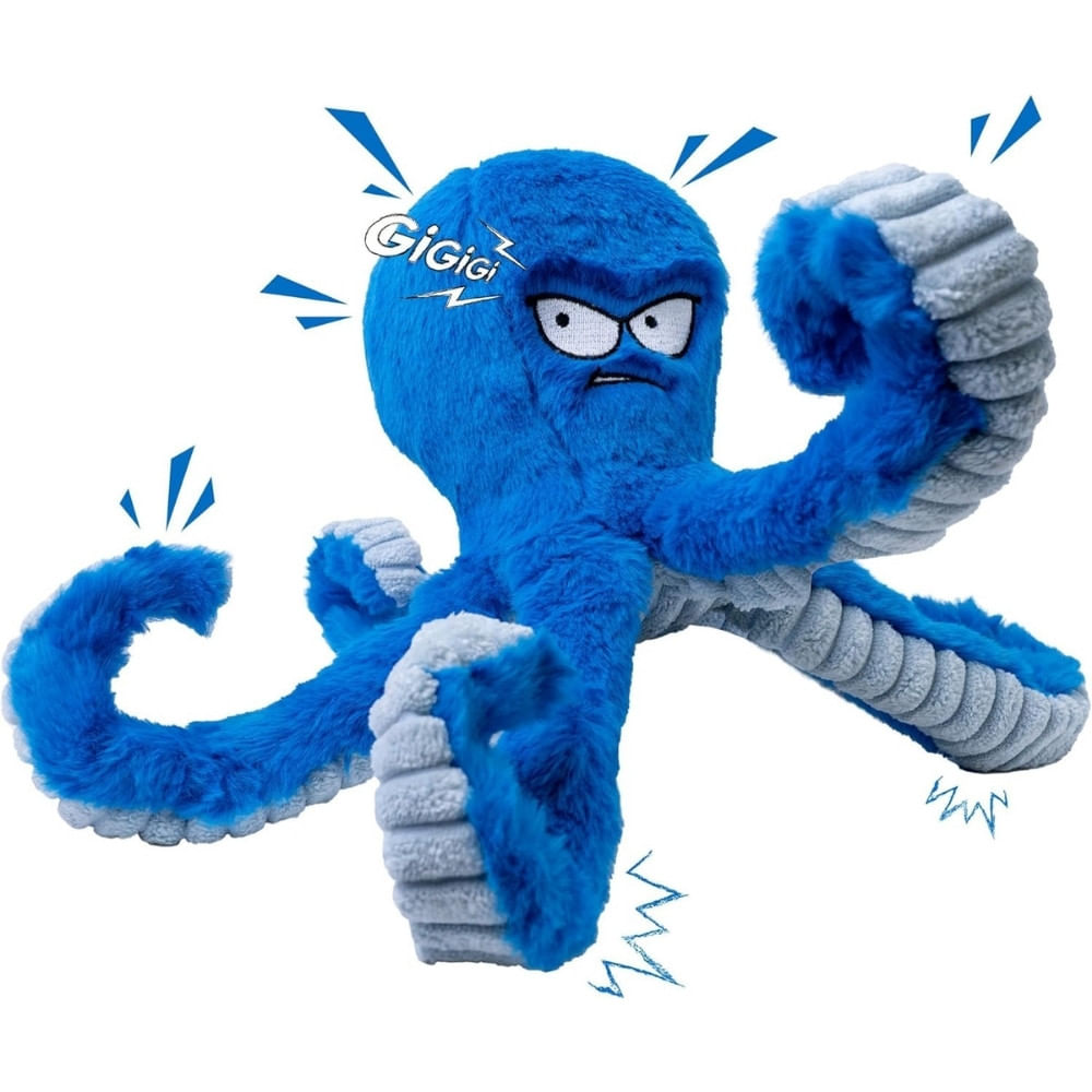 Peluche Interactivo para Perro con Sonido Pulpo Azul
