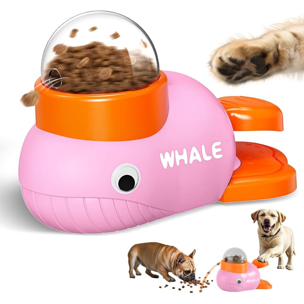 Juguete Interactivo para Perros Dispensador de Premios con Forma de Ballena Rosa