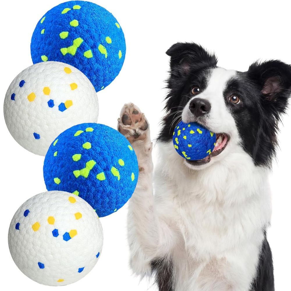 Pack 4 Unidades Pelota Super-resistente para Perros de Todos los Tamaños E-TPU Diámetro 7cm