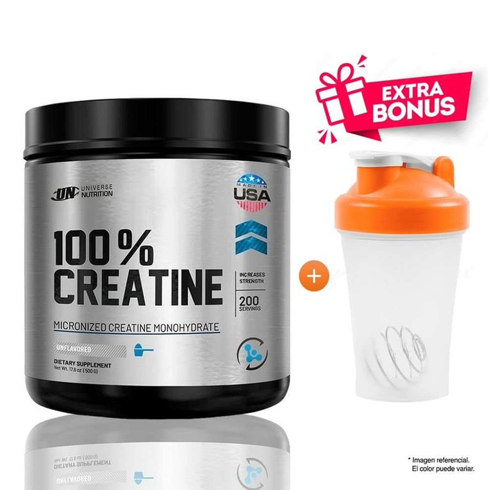 Creatina Monohidratada Universe Nutrition 500Gr + Shaker