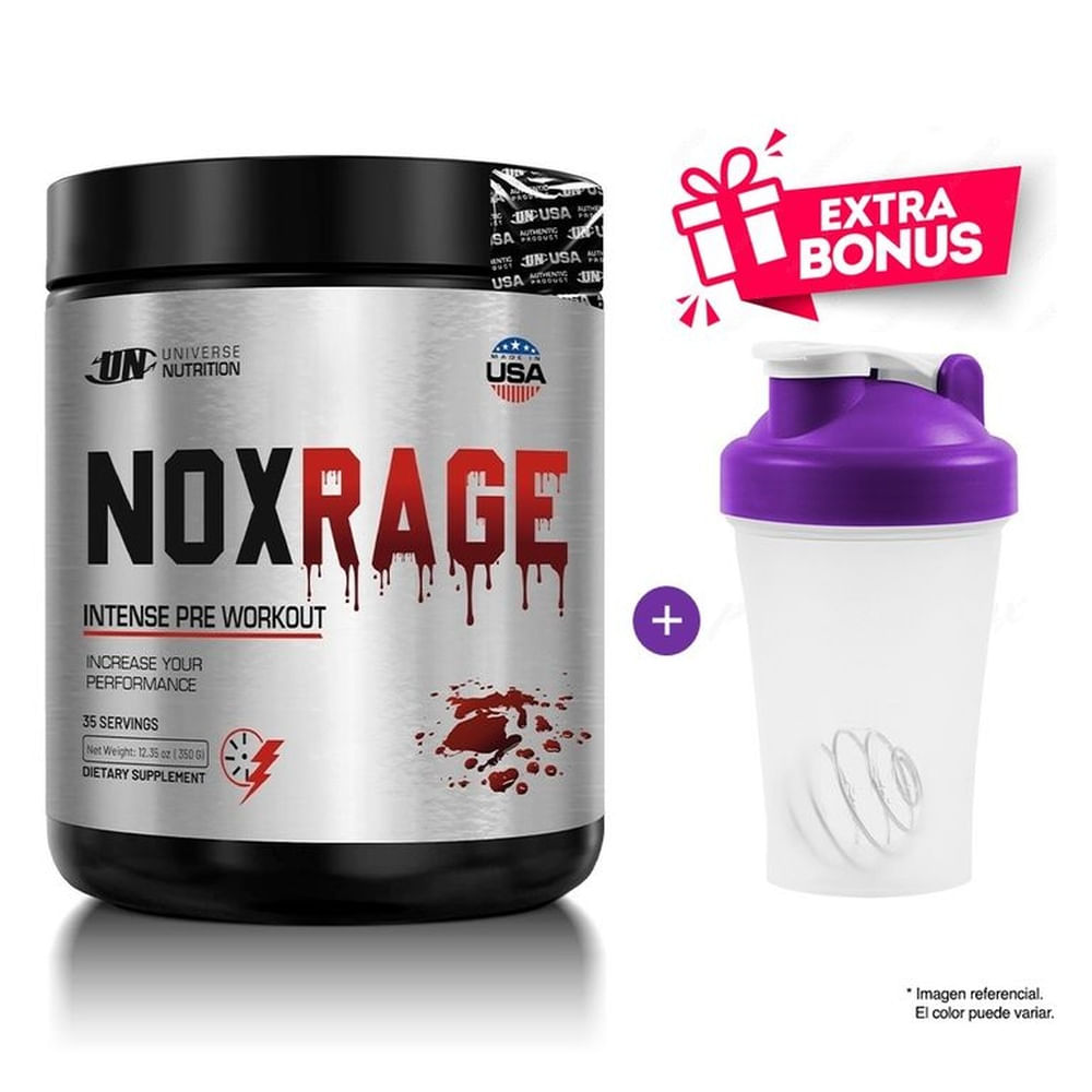 Pre Entreno Un Nox Rage 350gr Fruit Punch Shaker