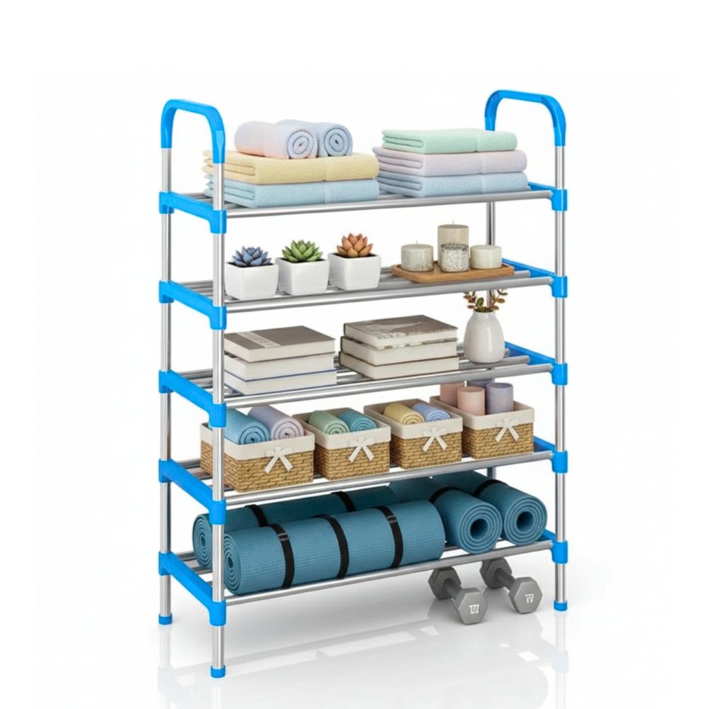 Organizador de Zapatos 5 Niveles Estante Metálico Azul