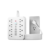 Multipuerto de carga 14en1 8AC 6USB 250V 1.5mPLS-141 Blanco