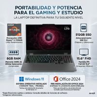 LAPTOP GAMER LENOVO LOQ 15.6 FHD AMD RYZEN 5 7235HS-8GB RAM 512GB SSD-NVIDIA GEFORCE RTX 3050 6GB