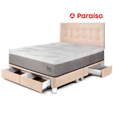 Dormitorio con Cajones Balanzze Queen  Champagne