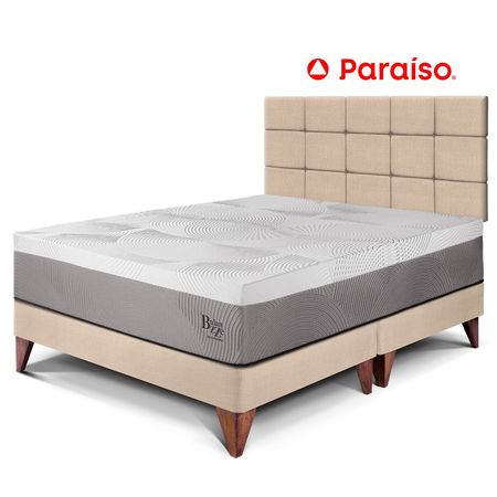 Dormitorio Europeo Royal Balanzze Queen Cabecera Blocks Champagne