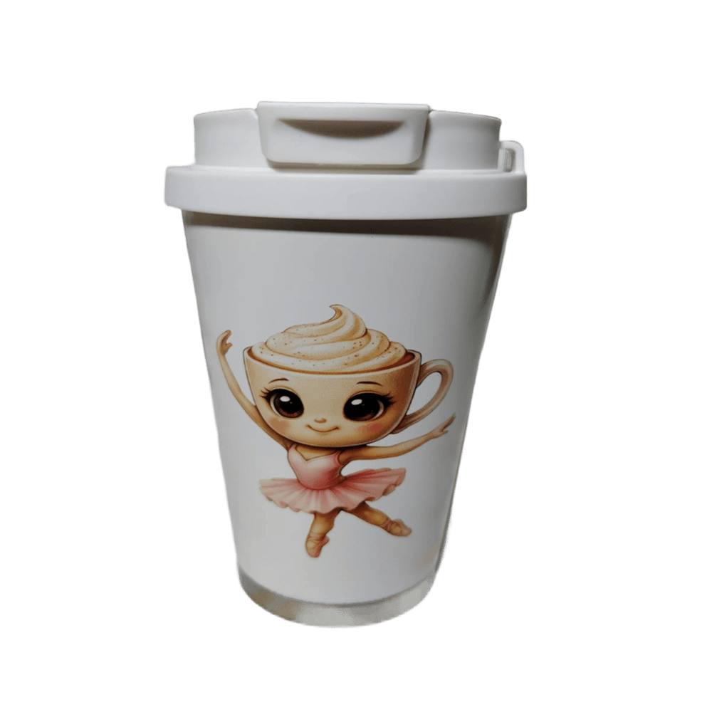 Taza térmica de acero inoxidable de 600 ml  diseño  de Ballerina Capuchina