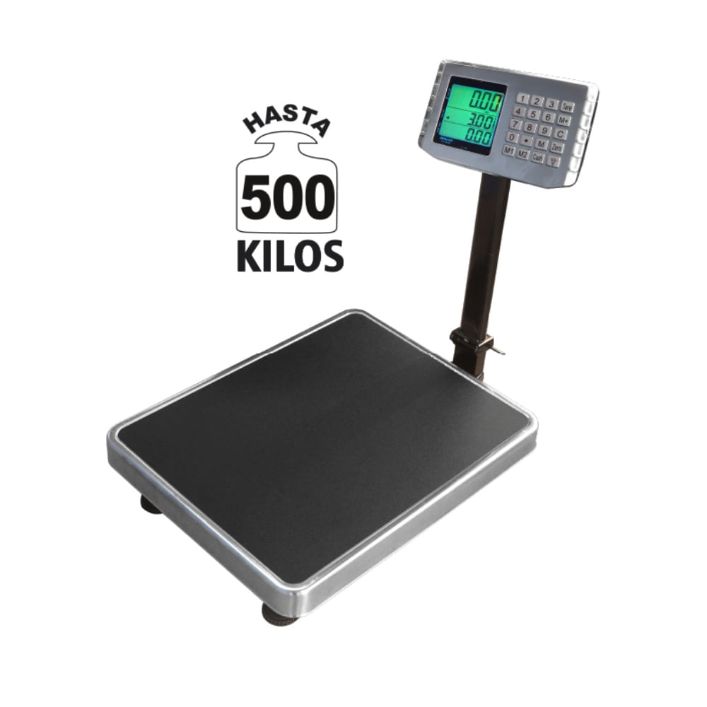 Balanza Digital 500Kg Opalux Cabeza Y Tecla Metal 42X52Cm. Min. 200 Gr. OP-GS500