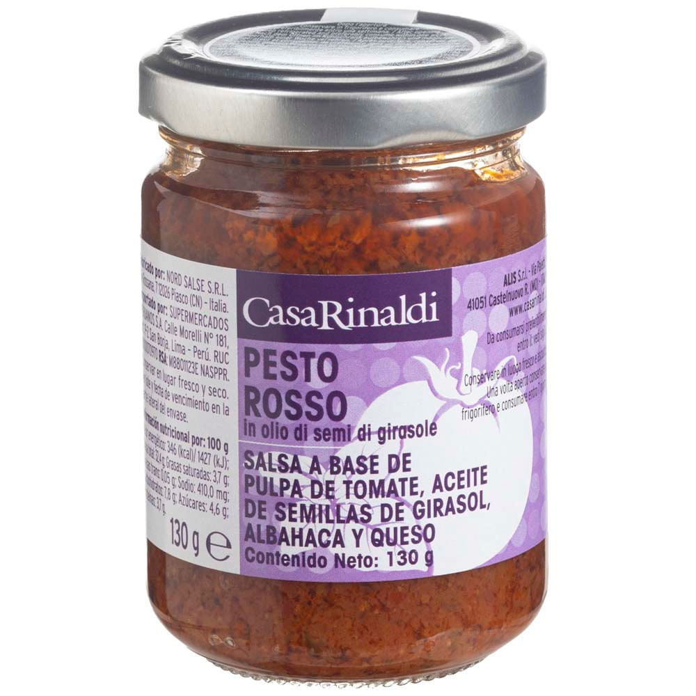 Salsa Pesto Rojo CASA RINALDI Frasco 130g