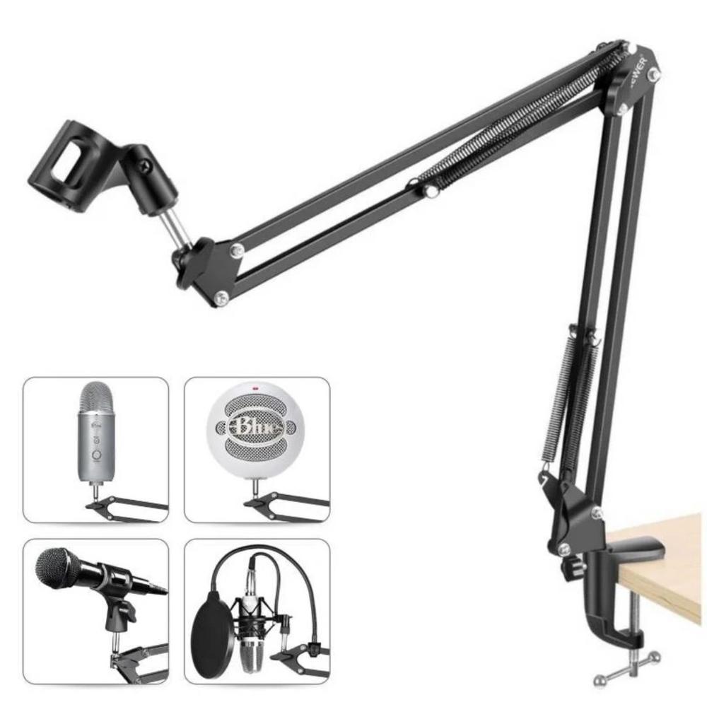 Soporte de Escritorio Para Micrófono Brazo Flexible Ajustable Giratorio 360
