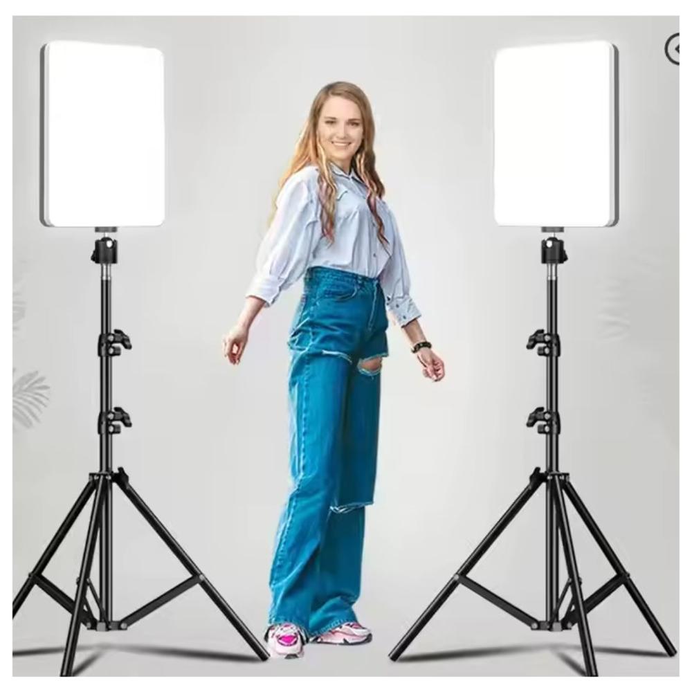 Lámpara Panel luz Led Cálida RL-19 Fotografía Profesional con Trípode y Control Remoto