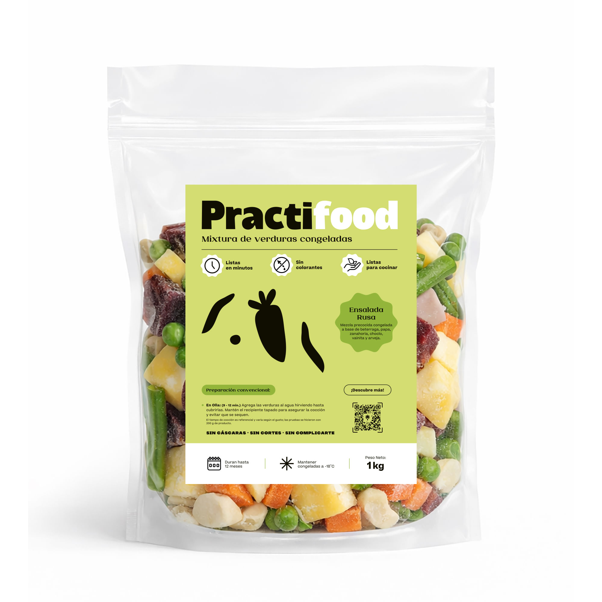 Ensalada Rusa Precodida PRACTIFOOD Bolsa 1Kg