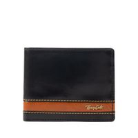 Billetera para Hombre de Dos Cuerpos en Cuero y Detalles en Contraste Renzo Costa Wp 2172 Black Yell