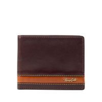 Billetera para Hombre de Dos Cuerpos en Cuero y Detalles en Contraste Renzo Costa Wp 2172 Brown Yell