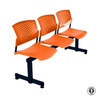 Tandem De Espera Butterfly Ve Naranja 3 Asientos Estructura Negro Ofideas