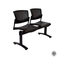 Tandem De Espera Butterfly Ve Negro 2 Asientos Estructura Negro Ofideas