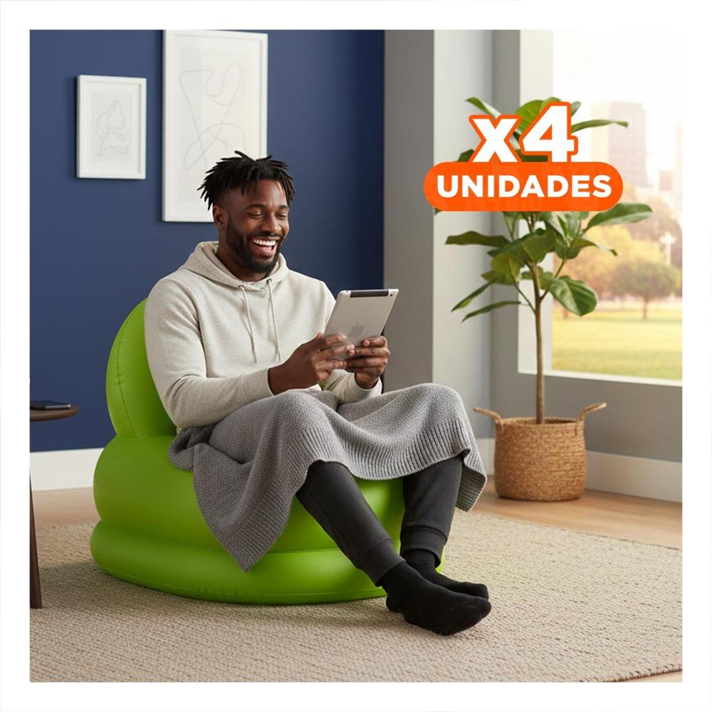 Pack4 Mueble Inflable Blanco para Hogar Liviano y Facil de Guardar