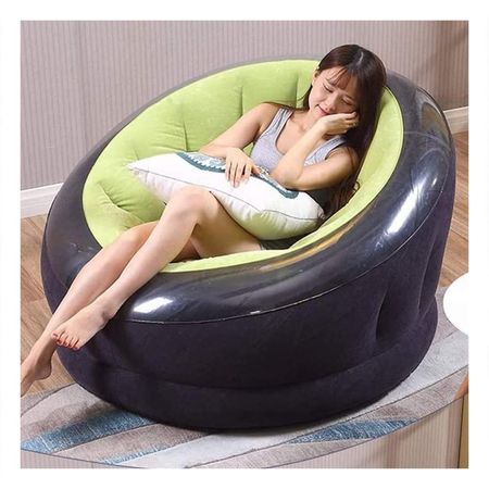 Sofa Inflable Verde para Hogar y Descanso Comodo en Sala o Terraza