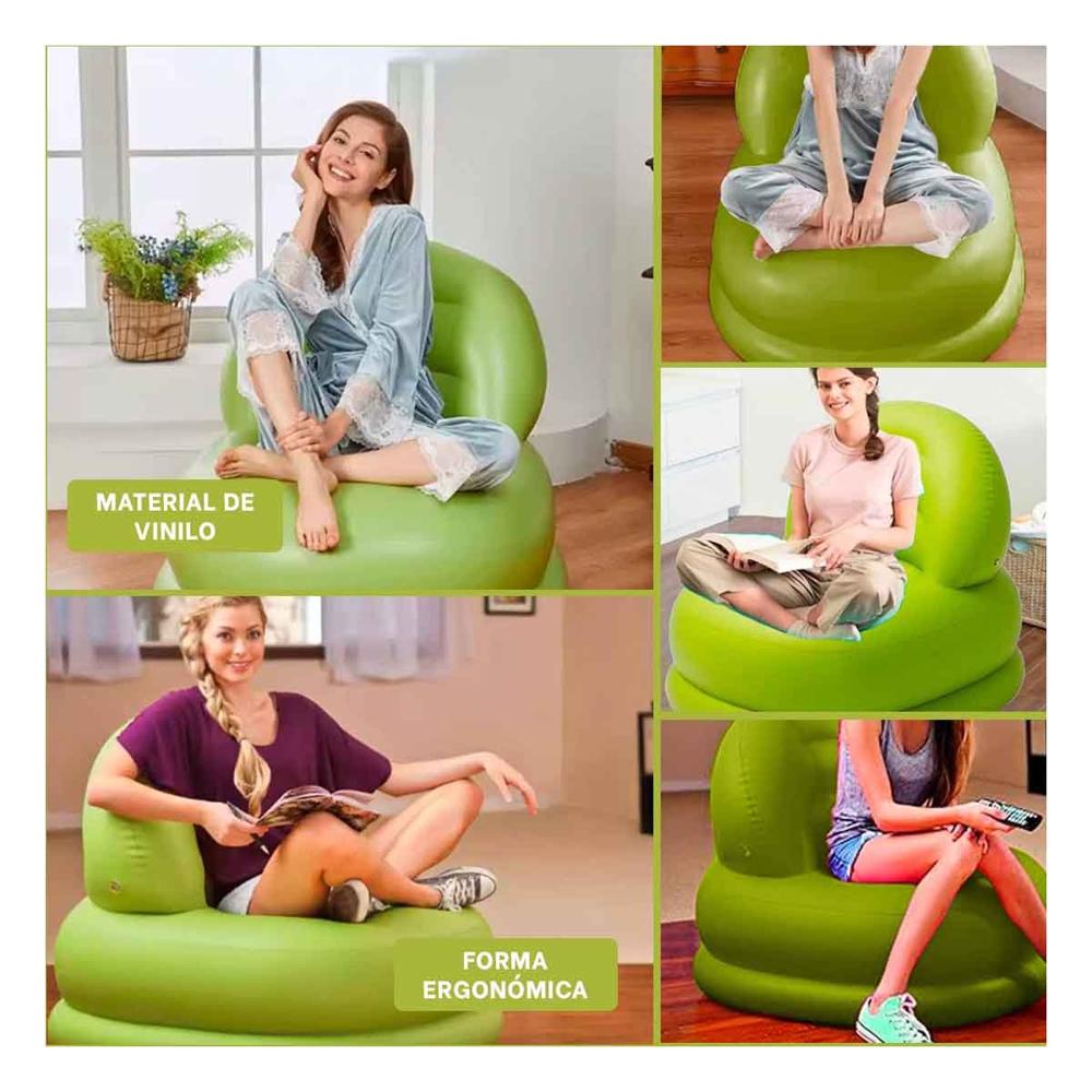 Puff Inflable Blanco para Casa Moderno y Comodo para Descanso Diario Y+Post It