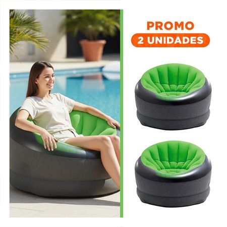 Pack2 Sofa Inflable Verde para Casa Espacioso y Comodo para Descanso