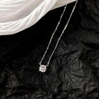 Pack Joyas Shiny Cuadrado Crystal Aretes Collar Regalo Navidad Genieka Plateado