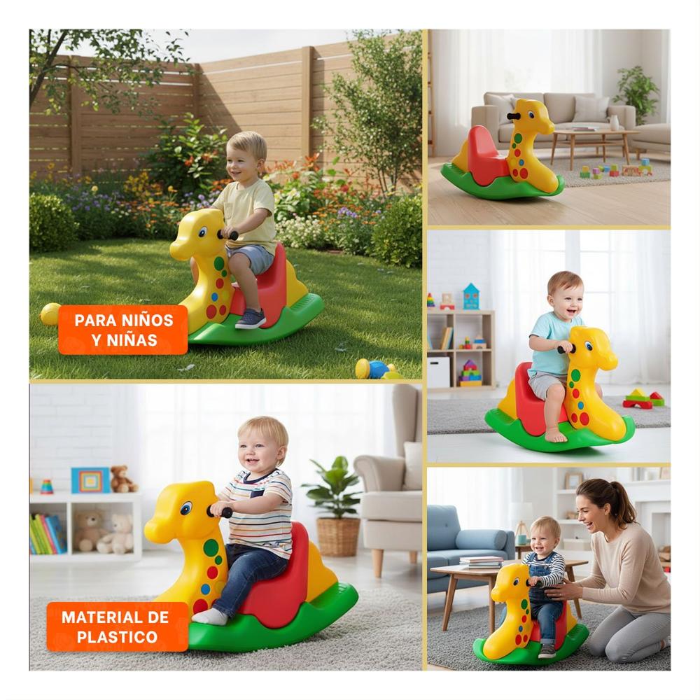 Jirafa Mecedora con Asiento Acolchado con un Confort Total en el Cuarto de Juego Y+Ligas Regalo